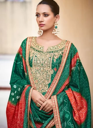 Crush Salwar Suit In Green