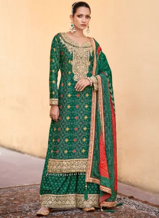 Crush Salwar Suit In Green