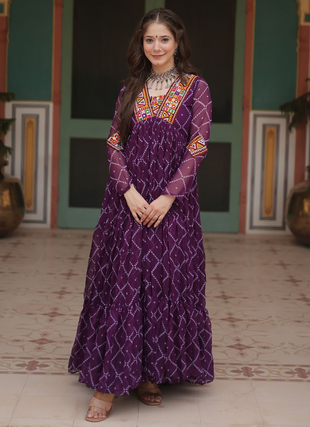 Banarasi Silk Cut Work Gown and Banarasi Silk Cut Work Designer Gown Online Shopping