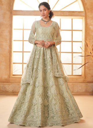 Dazzling Sea Green Net Lehenga Choli