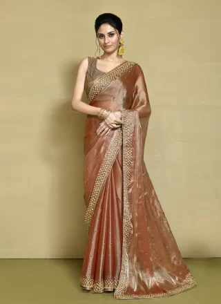 Delectable Brown JIMMY CHU Traditional Saree