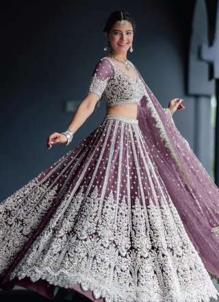 White Sequins Embellished Lehenga Choli With Dupatta Latest 2238LG02