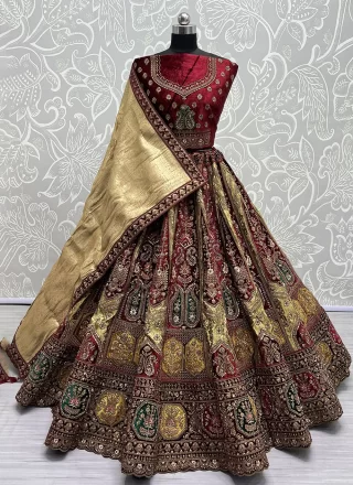 Diamond, Embroidered, Fancy, Patch Border and Sequins Work Silk Lehenga Choli In Cream