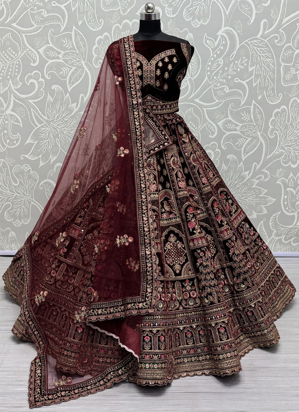 Maroon Colour Lehenga Choli Maroon Color Bridal Lehenga