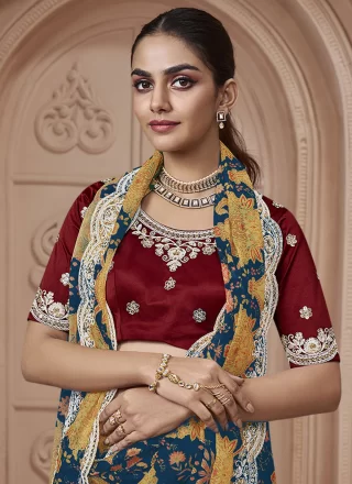 Digital Print Work Cotton Classic Sari In Multi Colour