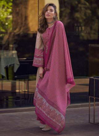 Digital Print Work Cotton Lawn Salwar Suit In Pink for Ceremonial