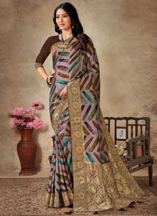 Sarees | New Full Embroidered Multi Colour Pattu Saree | Freeup