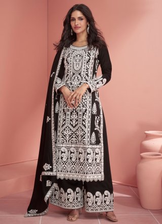 Black Plazo Suit Design | Maharani Designer Boutique