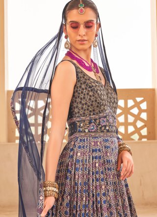 Distinctive Multi Colour Silk Gown