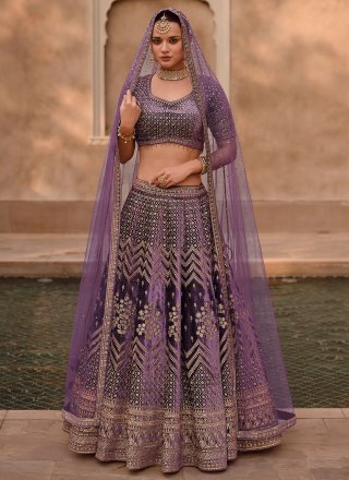 Shop Art Silk Purple Embroidered Lehenga Choli Online : 129404 - Wedding  Lehenga Choli