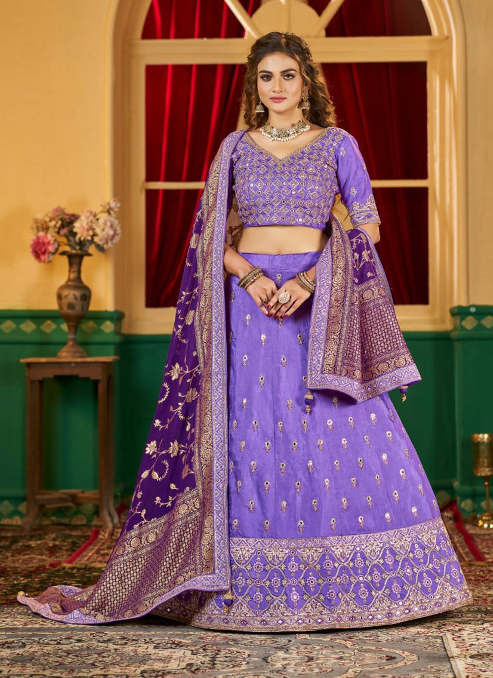 Buy Purple Color Net with Canvas Party Wear Lehenga Choli Online - LEHV2925  | Appelle Fashion