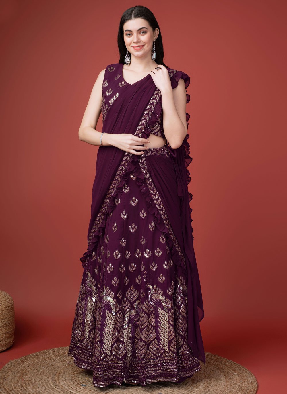 Lehenga style saree online on sale shopping