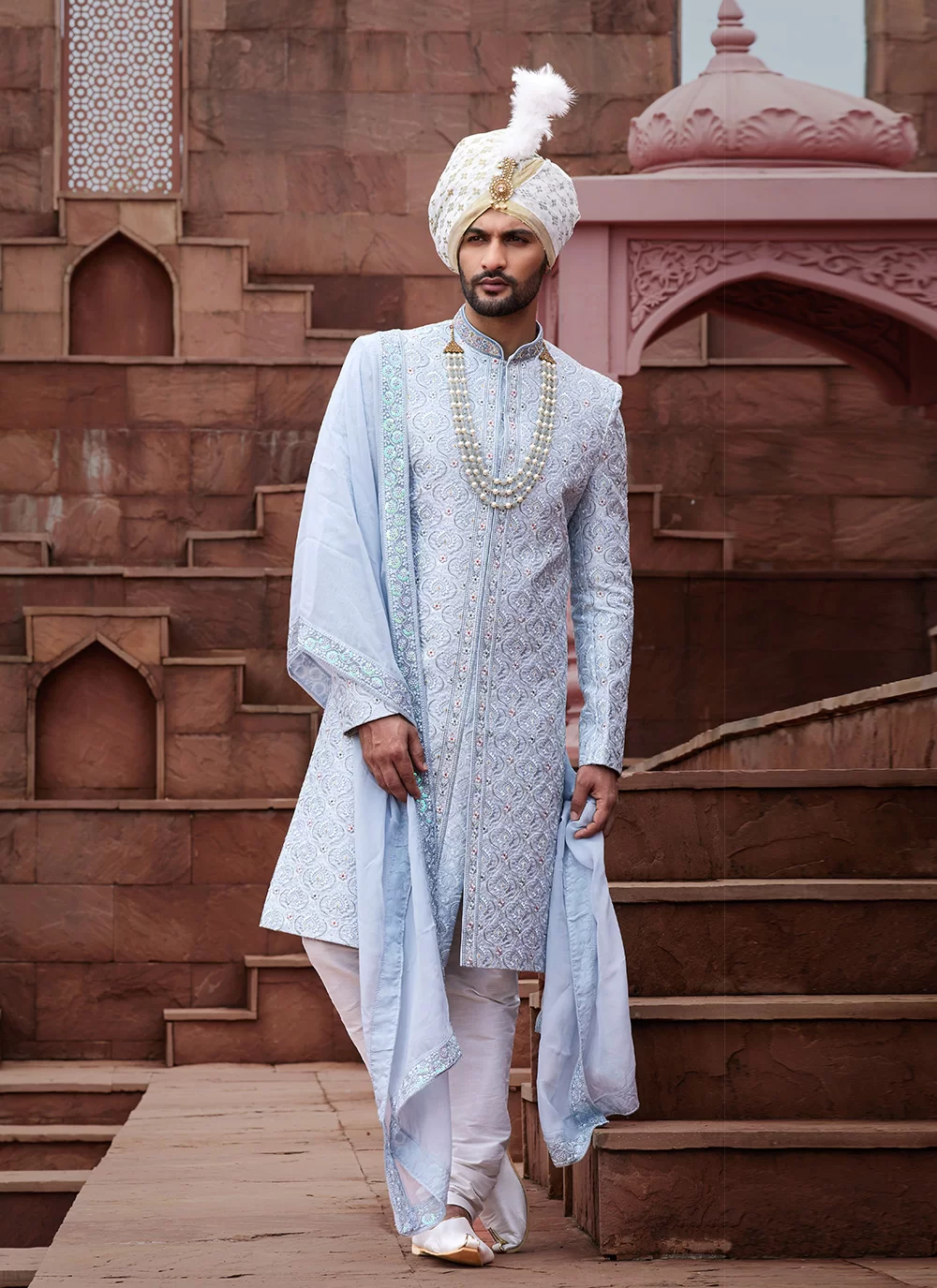 Shop Embroidered, Hand and Thread Work Art Silk Sherwani Mens Wear