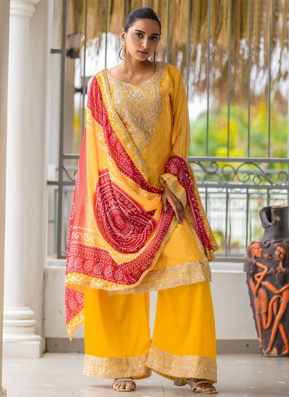 Yellow suit fashion punjabi