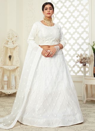 Sequins White Floral Lehenga Choli Wedding Wear Lengha Chunri Indian  Dresses | eBay