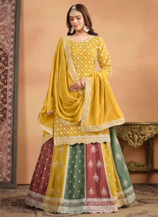 Enticing Yellow Colored Designer Lehenga Choli, Shop wedding lehenga choli  online