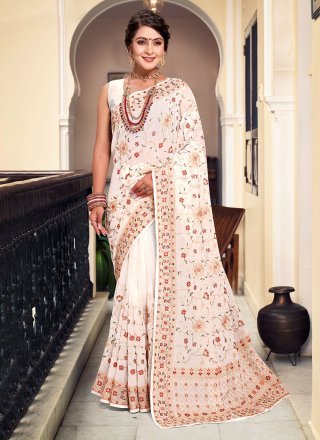 Buy Light Brown Scintillating Designer Fancy Party Wear Lehenga Style Sari  | Lehenga style Sarees