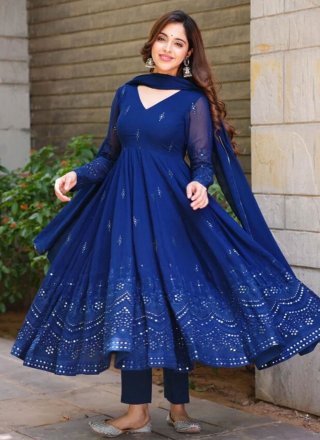 Plain long anarkali suit fashion