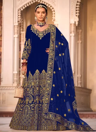 Black Velvet Embroidered Jacket w/ Beige Lehenga – 101 Hues