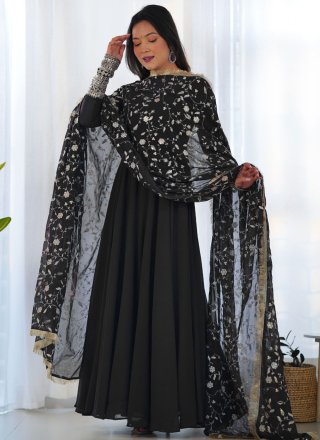 Exceeding Black Faux Georgette Salwar Suit
