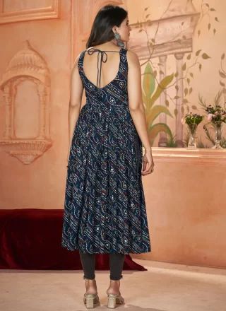 Exotic Blue Rayon Casual Kurti