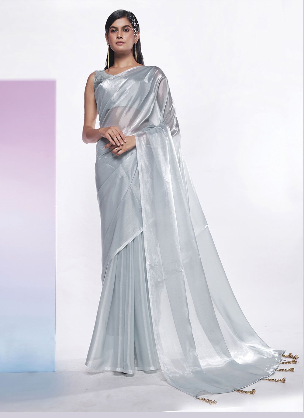 Silver Satin Regular Petticoats Online at Soch