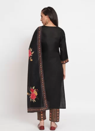 Fashionable Black Cotton Pant Style Suit