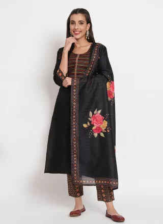 Fashionable Black Cotton Pant Style Suit