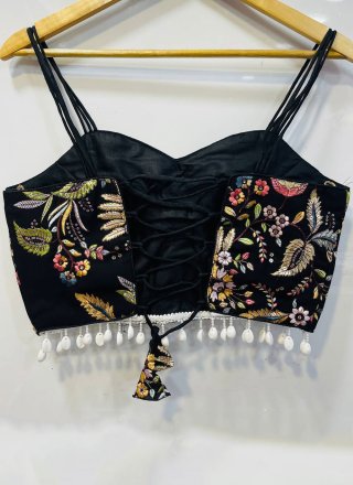 Faux Georgette Blouse with Embroidered Work