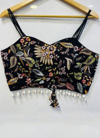 Faux Georgette Blouse with Embroidered Work