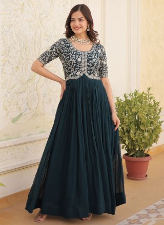 Faux Georgette Gown In Rama