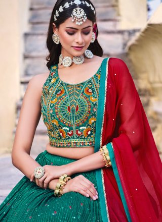 Festal Rama Chinon Readymade Lehenga Choli with Digital Print and Thread Work