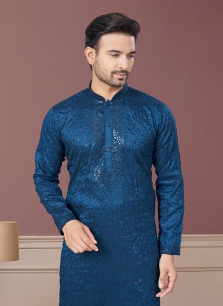 Fetching Rama Pure Silk Kurta Pyjama with Embroidered and Sequins Work