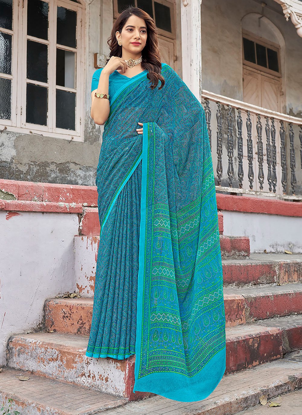 Buy Firozi Sarees for Women by SORU FASHION Online | Ajio.com