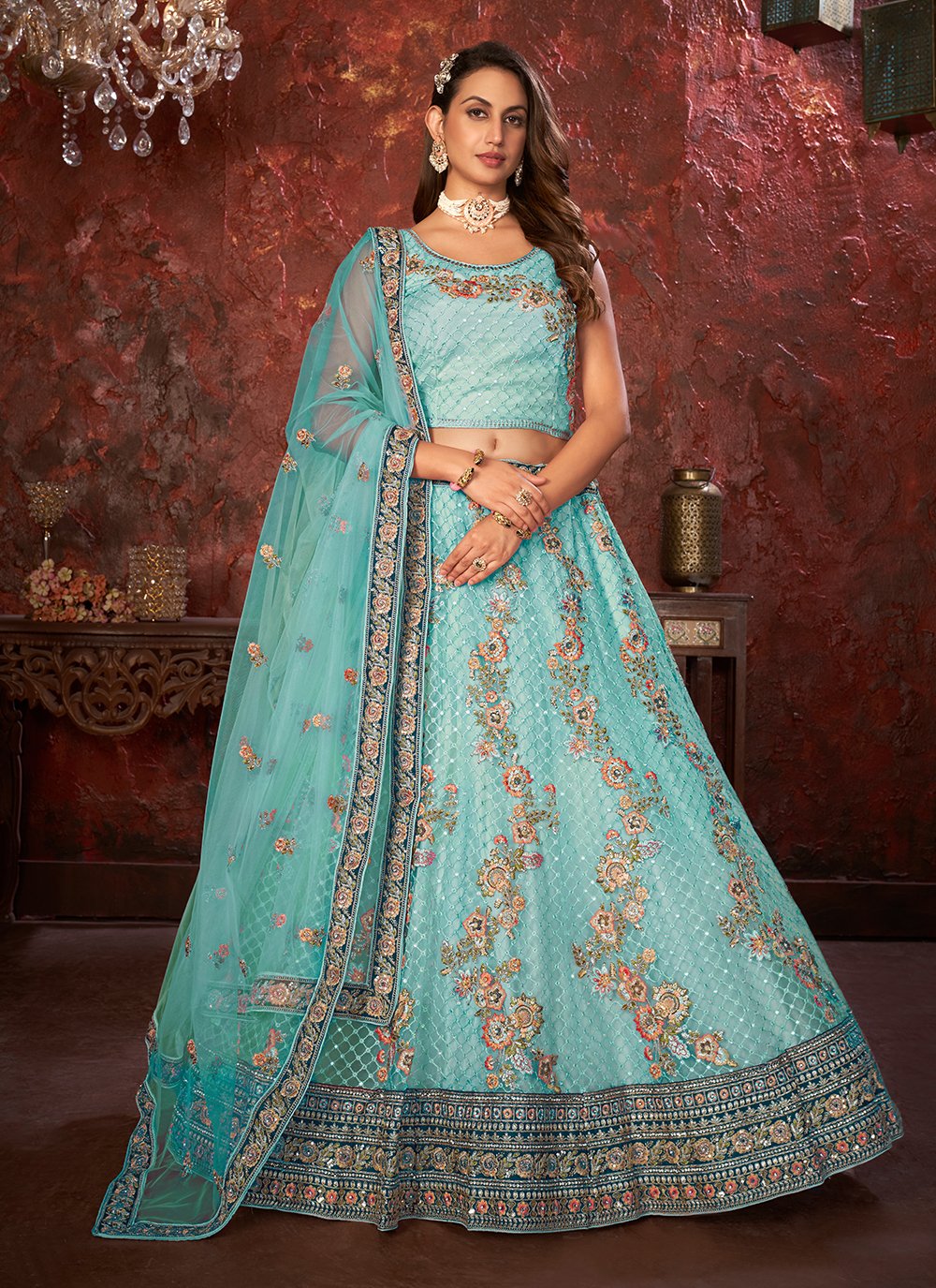 Firozi shop lehenga choli