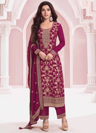 Floral Purple Viscose Salwar Suit