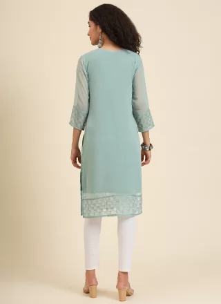 Georgette Casual Kurti In Green