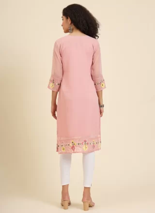 Georgette Casual Kurti In Peach