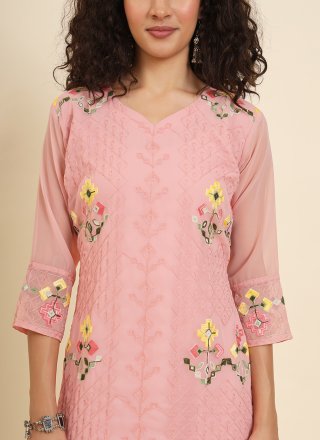 Georgette Casual Kurti In Peach