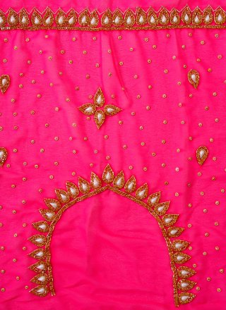 Georgette Classic Saree with Embroidered, Mirror and Stone Work