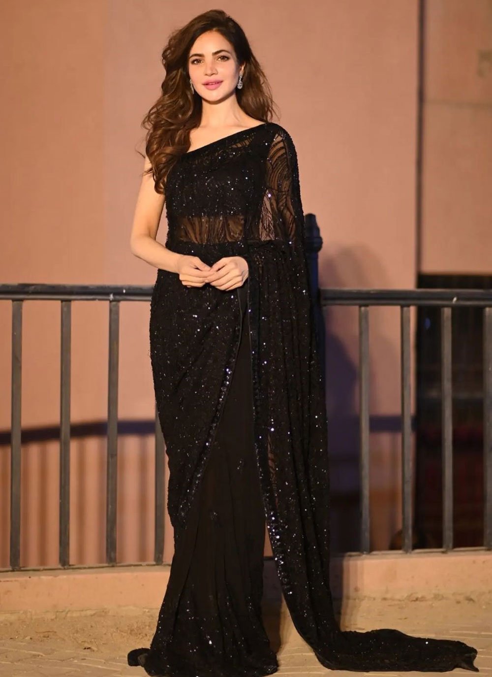 Black indo orders western saree