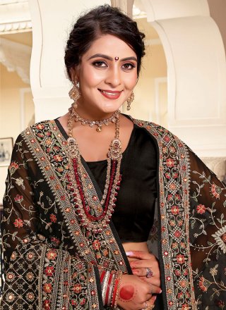 Georgette Classic Sari with Embroidered Work