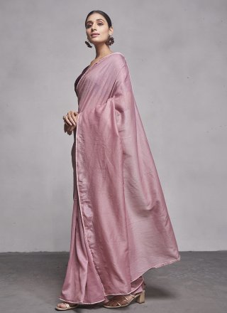 Georgette Contemporary Sari In Pink