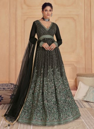 Georgette  Designer Gown with Embroidered Work