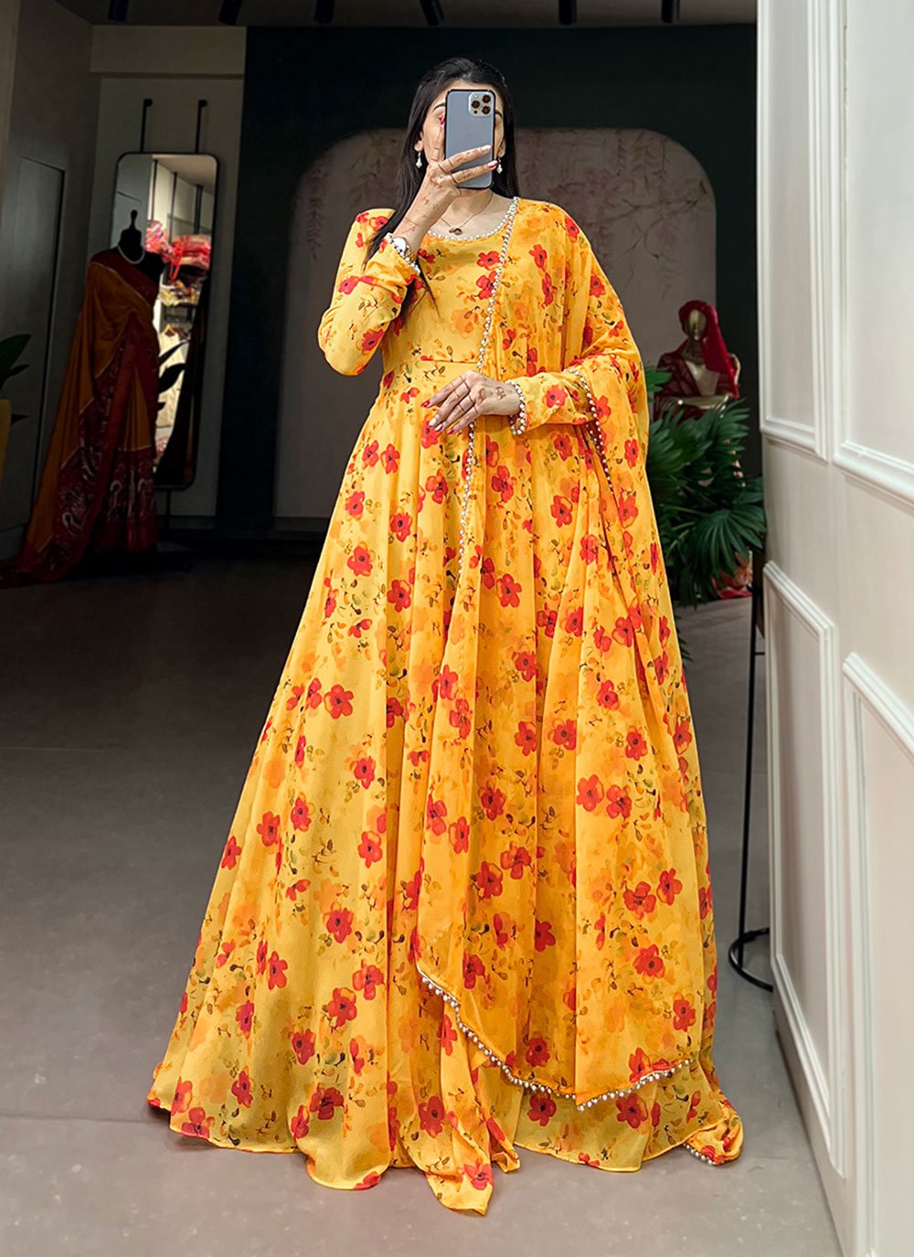 Yellow Indian Gowns - Buy Indian Gown online at