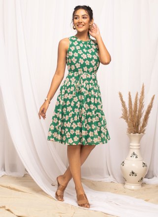 Georgette Designer In Green