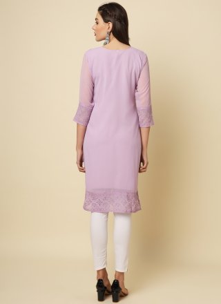 Georgette Designer Kurti In Mauve
