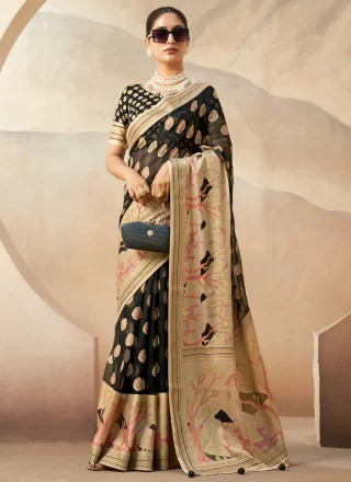 Georgette Designer Saree In Black
