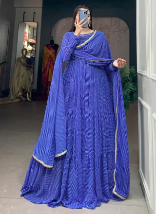 Georgette Gown In Blue