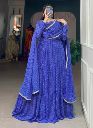 Georgette Gown In Blue